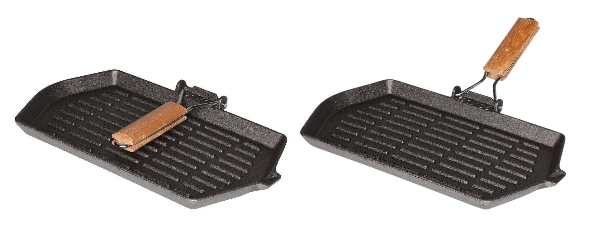 Malmist grillpann kokkupandava käepidemega